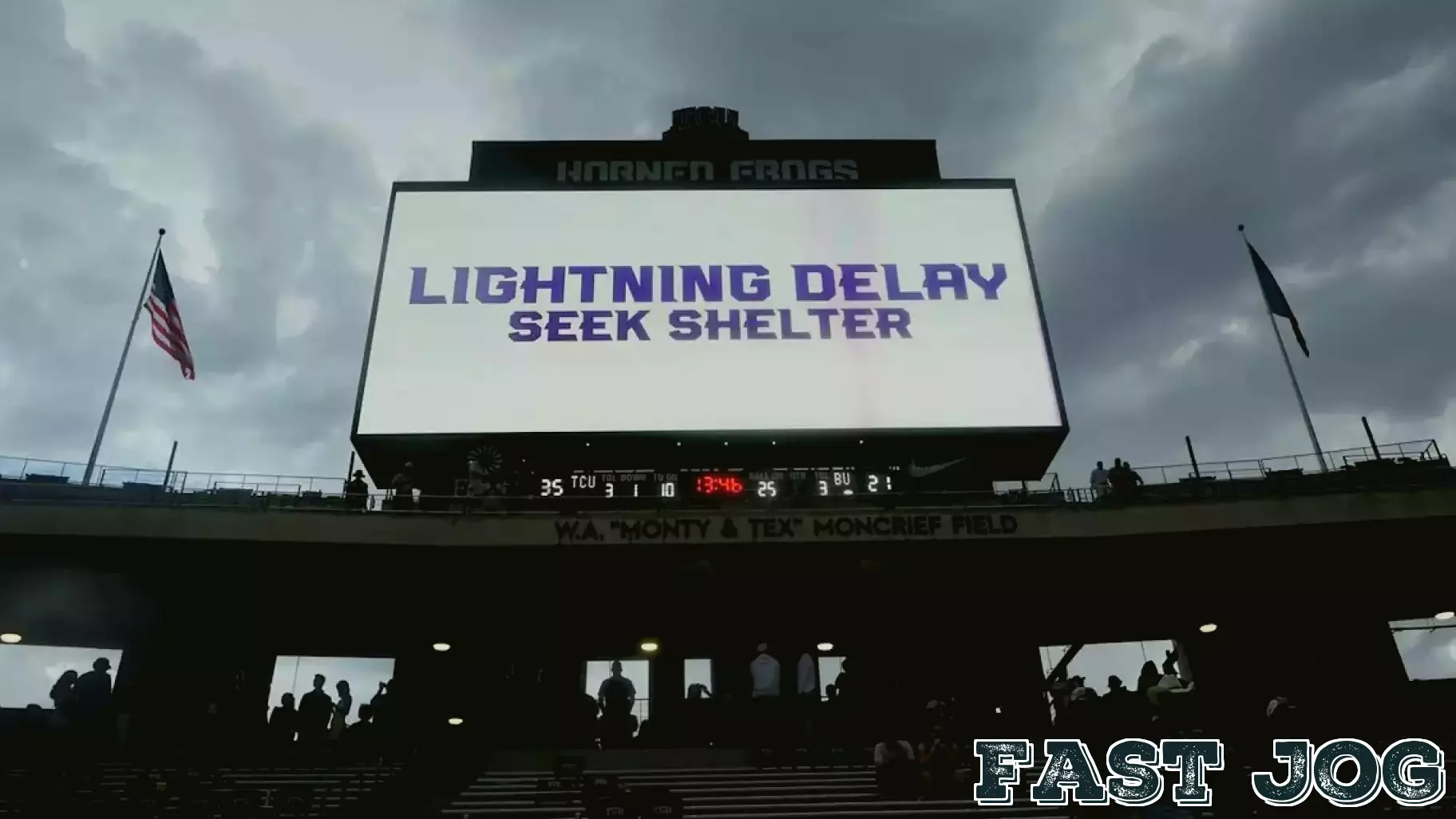 Lightning Delays Fourth Quarter of Baylor vs. TCU Game